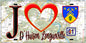 Plaque métal décorative  J' ❤️D'Huison-Longueville, Essonne (91) fond carte