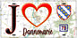 Plaque métal décorative  J' ❤️ Dannemarie, Yvelines (78) fond carte