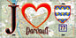 Plaque métal décorative  J' ❤️Darvault, Seine et Marne (77) fond carte