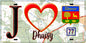 Plaque métal décorative  J' ❤️Dhuisy, Seine et Marne (77) fond carte
