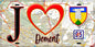 Plaque métal décorative  J' ❤️Domont, Val d'Oise (95) fond carte