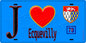 Plaque métal décorative  J' ❤️ Ecquevilly, Yvelines (78) fond bleu