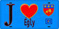 Plaque métal décorative  J' ❤️Égly, Essonne (91) fond bleu