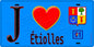 Plaque métal décorative  J' ❤️Étiolles, Essonne (91) fond bleu