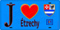Plaque métal décorative  J' ❤️Étréchy, Essonne (91) fond bleu