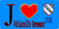 Plaque métal décorative  J' ❤️ Follainville-Dennemont, Yvelines (78) fond bleu