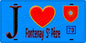 Plaque métal décorative  J' ❤️ Fontenay-Saint-Père, Yvelines (78) fond bleu