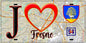 Plaque métal décorative  J' ❤️Fresnes, Val de Marne (94) fond carte