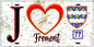 Plaque métal décorative  J' ❤️Fromont, Seine et Marne (77) fond carte