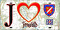 Plaque métal décorative  J' ❤️Frouville, Val d'Oise (95) fond carte