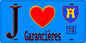 Plaque métal décorative  J' ❤️ Garancières, Yvelines (78) fond beu