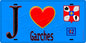 Plaque métal décorative  J' ❤️ Garches, Hauts de Seine (92) fond bleu