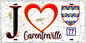 Plaque métal décorative  J' ❤️Garentreville, Seine et Marne (77) fond carte
