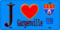 Plaque métal décorative  J' ❤️ Gargenville, Yvelines (78) fond bleu