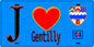 Plaque métal décorative  J' ❤️Gentilly, Val de Marne (94) fond carte