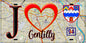 Plaque métal décorative  J' ❤️Gentilly, Val de Marne (94) fond carte