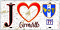 Plaque métal décorative  J' ❤️Gironville, Seine et Marne (77) fond carte