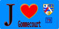 Plaque métal décorative  J' ❤️ Gommecourt, Yvelines (78) fond bleu