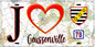 Plaque métal décorative  J' ❤️ Goussonville, Yvelines (78) fond carte
