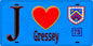 Plaque métal décorative  J' ❤️ Gressey, Yvelines (78) fond bleu