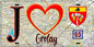 Plaque métal décorative  J' ❤️Groslay, Val d'Oise (95) fond cate