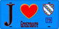 Plaque métal décorative  J' ❤️ Grosrouvre, Yvelines (78) fond bleu