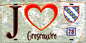 Plaque métal décorative  J' ❤️ Grosrouvre, Yvelines (78) fond carte