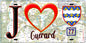 Plaque métal décorative  J' ❤️Guérard, Seine et Marne (77) fond carte