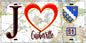 Plaque métal décorative  J' ❤️Guibeville, Essonne (91) fond carte