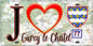 Plaque métal décorative  J' ❤️Gurcy-le-Châtel, Seine et Marne (77) fond carte