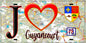 Plaque métal décorative  J' ❤️ Guyancourt, Yvelines (78) fond carte