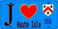 Plaque métal décorative  J' ❤️Haute-Isle, Val d'Oise (95) fond bleu