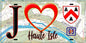 Plaque métal décorative  J' ❤️Haute-Isle, Val d'Oise (95) fond carte