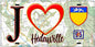 Plaque métal décorative  J' ❤️Hédouville, Val d'Oise (95) fond carte