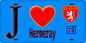 Plaque métal décorative  J' ❤️ Hermeray, Yvelines (78) fond bleu