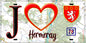 Plaque métal décorative  J' ❤️ Hermeray, Yvelines (78) fond carte