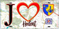 Plaque métal décorative  J' ❤️Hodent, Val d'Oise (95) fond carte