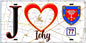 Plaque métal décorative  J' ❤️Ichy, Seine et Marne (77) fond carte