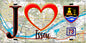 Plaque métal décorative  J' ❤️ Issou, Yvelines (78) fond carte
