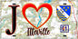 Plaque métal décorative  J' ❤️Itteville, Essonne (91) fond carte 