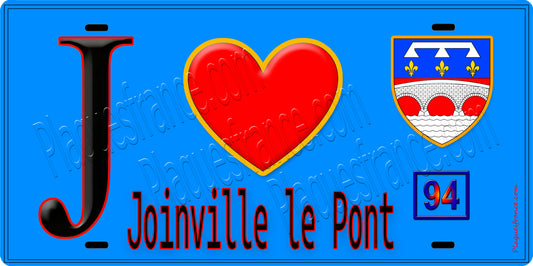 Plaque métal décorative  J' ❤️Joinville-le-Pont, Val de Marne (94)