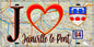 Plaque métal décorative  J' ❤️Joinville-le-Pont, Val de Marne (94) fond carte