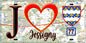 Plaque métal décorative  J' ❤️Jossigny, Seine et Marne (77) fond carte