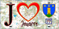 Plaque métal décorative  J' ❤️Jouarre, Seine et Marne (77) fond carte
