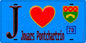 Plaque métal décorative  J' ❤️ Jouars-Pontchartrain, Yvelines (78) fond bleu