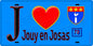 Plaque métal décorative  J' ❤️ Jouy-en-Josas, Yvelines (78) fond bleu