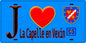 Plaque métal décorative  J' ❤️La Chapelle-en-Vexin, Val d'Oise (95) fond bleu 