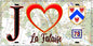 Plaque métal décorative  J' ❤️ La Falaise, Yvelines (78) fond carte