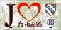 Plaque métal décorative  J' ❤️ La Hauteville, Yvelines (78) fond carte