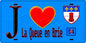 Plaque métal décorative  J' ❤️La Queue-en-Brie, Val de Marne (94) fond bleu